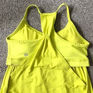 Lululemon 4 No Limits Tank Neon Green Heathered